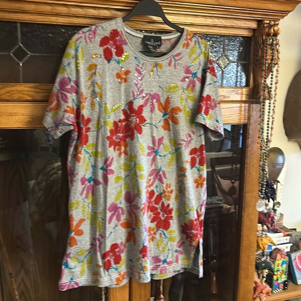 Vintage Carol Little sequined t shirt